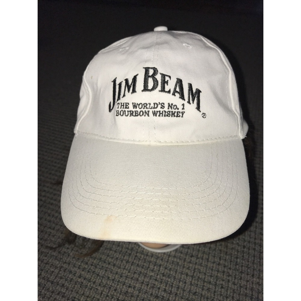 Jim Beam Bourbon Whiskey Adjustable Strap‎ Hat White